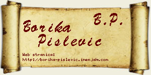 Borika Pislević vizit kartica